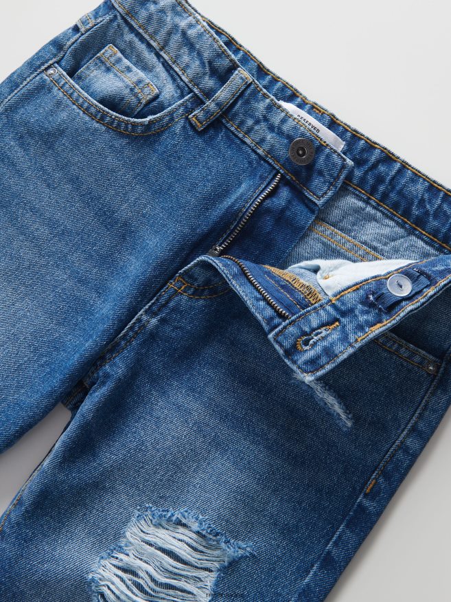 Reserved Girls Distressed Boyfriend Jeans P6H08T1742 Apparel Blue