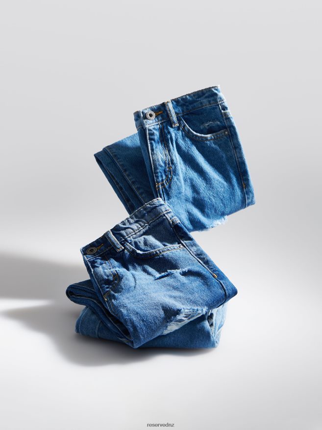 Reserved Girls Distressed Boyfriend Jeans P6H08T1742 Apparel Blue