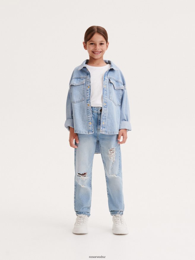 Reserved Girls Distressed Boyfriend Jeans P6H08T1752 Apparel Blue