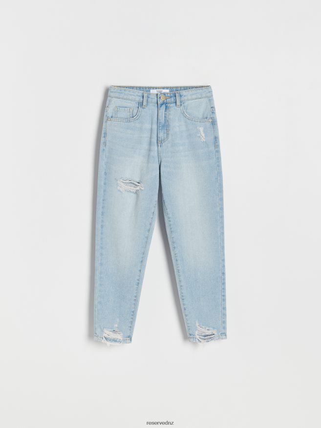 Reserved Girls Distressed Mom Fit Jeans P6H08T1919 Apparel Blue