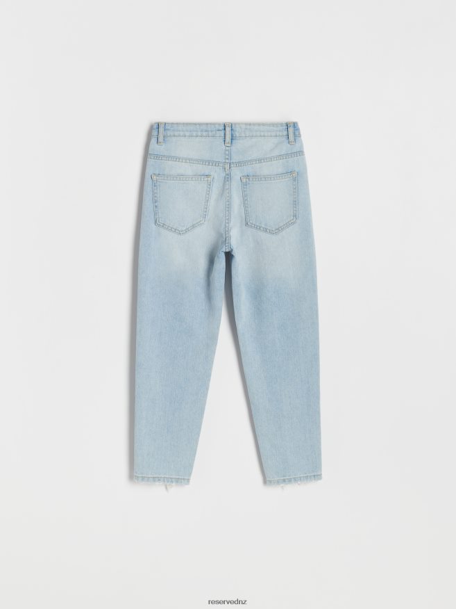 Reserved Girls Distressed Mom Fit Jeans P6H08T1919 Apparel Blue