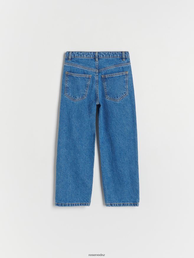 Reserved Girls Distressed Straight Jeans P6H08T1863 Apparel Blue