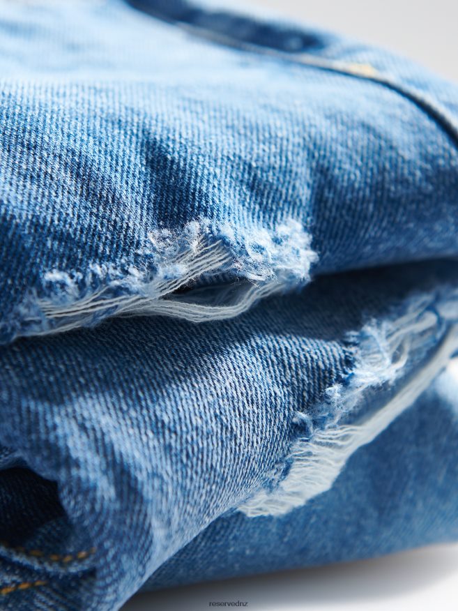 Reserved Girls Distressed Straight Jeans P6H08T1863 Apparel Blue