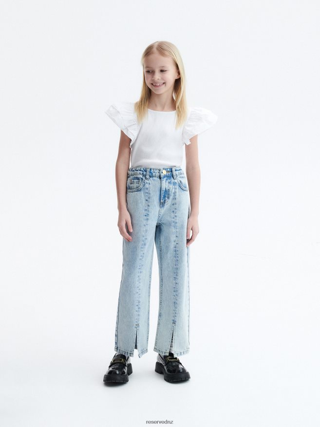 Reserved Girls Ripped Straight Jeans P6H08T1743 Apparel Blue