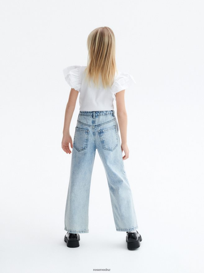 Reserved Girls Ripped Straight Jeans P6H08T1743 Apparel Blue