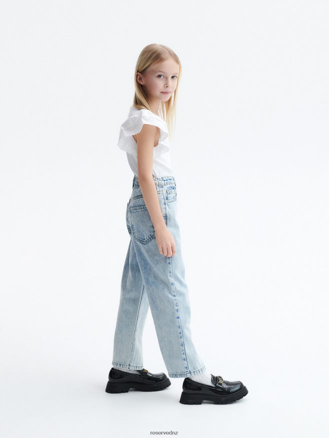 Reserved Girls Ripped Straight Jeans P6H08T1743 Apparel Blue