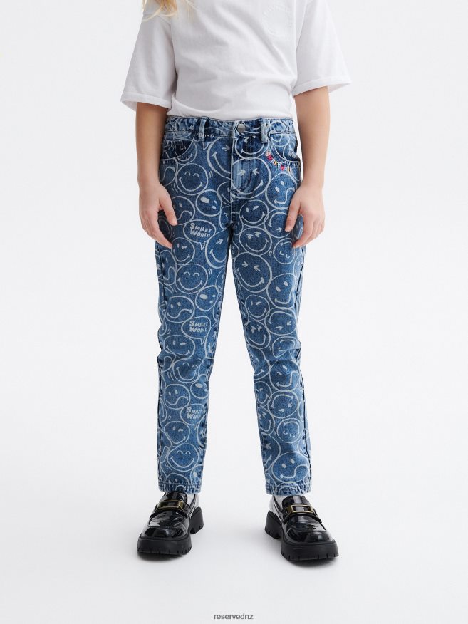 Reserved Girls Smileyworld Boyfriend Jeans P6H08T1968 Apparel Blue