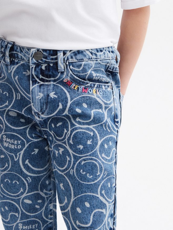 Reserved Girls Smileyworld Boyfriend Jeans P6H08T1968 Apparel Blue