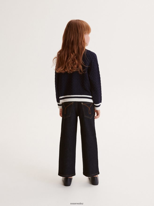 Reserved Girls Straight Fit Jeans P6H08T1765 Apparel Navy