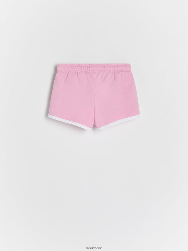 Reserved Girls Cotton Shorts With Side Stripes P6H08T1965 Apparel Pink