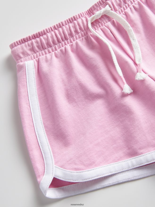 Reserved Girls Cotton Shorts With Side Stripes P6H08T1965 Apparel Pink