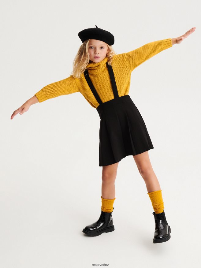 Reserved Girls Skirt With Braces P6H08T1960 Apparel Black