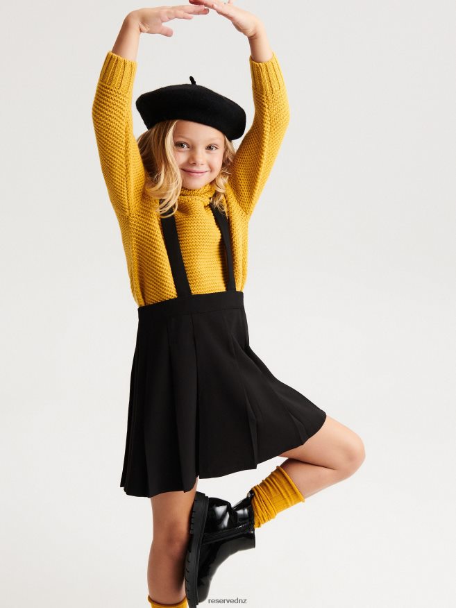 Reserved Girls Skirt With Braces P6H08T1960 Apparel Black