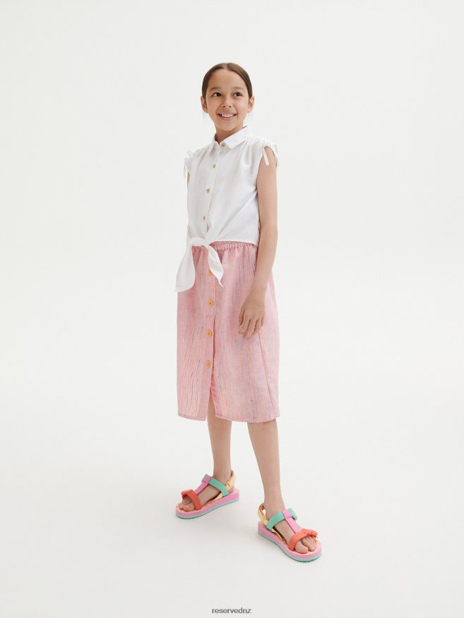 Reserved Girls Skirt With Buttons P6H08T1988 Apparel Pink