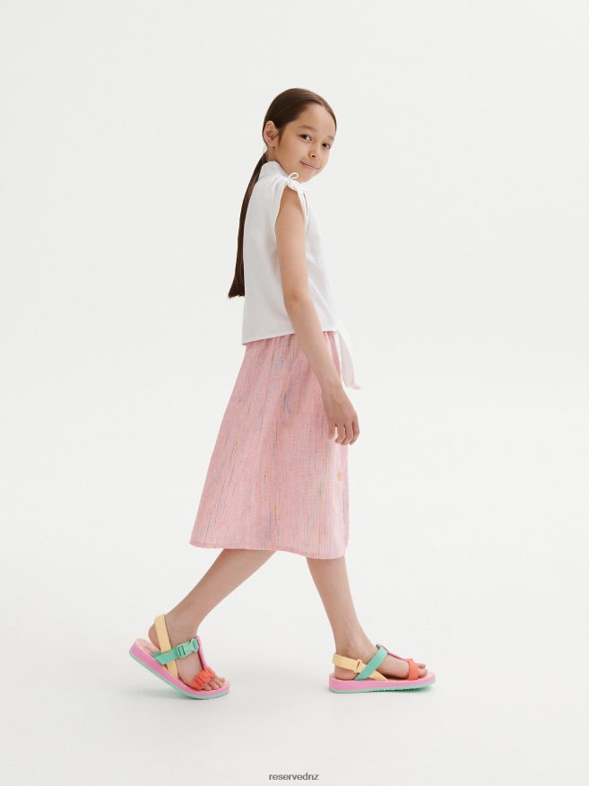 Reserved Girls Skirt With Buttons P6H08T1988 Apparel Pink
