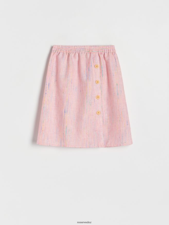 Reserved Girls Skirt With Buttons P6H08T1988 Apparel Pink