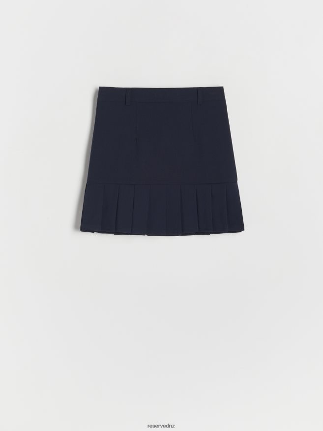 Reserved Girls Skirt With Pleated Hem P6H08T1909 Apparel Navy