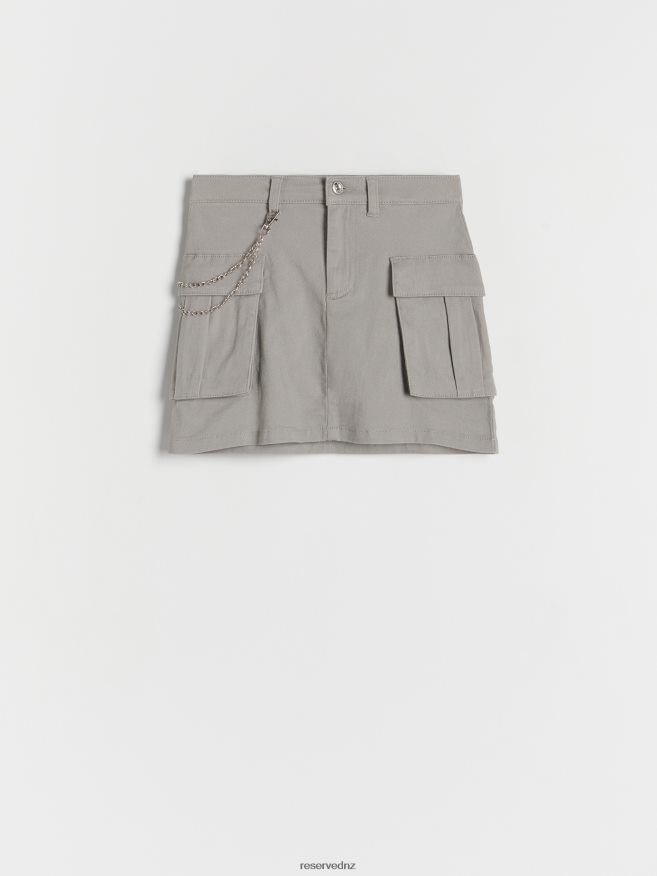 Reserved Girls Skirt With Pockets P6H08T1908 Apparel Light Grey