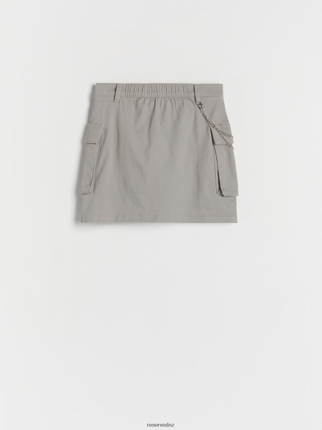 Reserved Girls Skirt With Pockets P6H08T1908 Apparel Light Grey