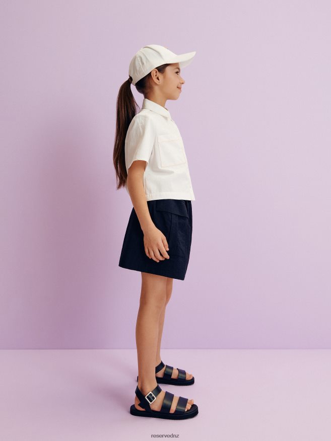 Reserved Girls Skirt With Pockets P6H08T1987 Apparel Black