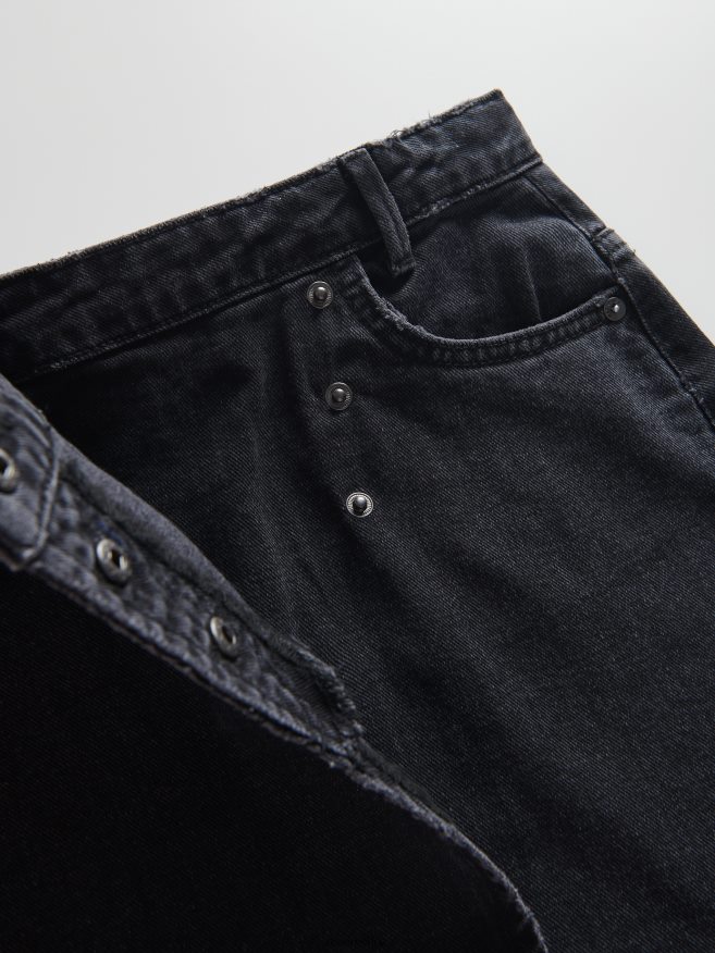 Reserved Girls Wrap Denim Skirt P6H08T1794 Apparel Black