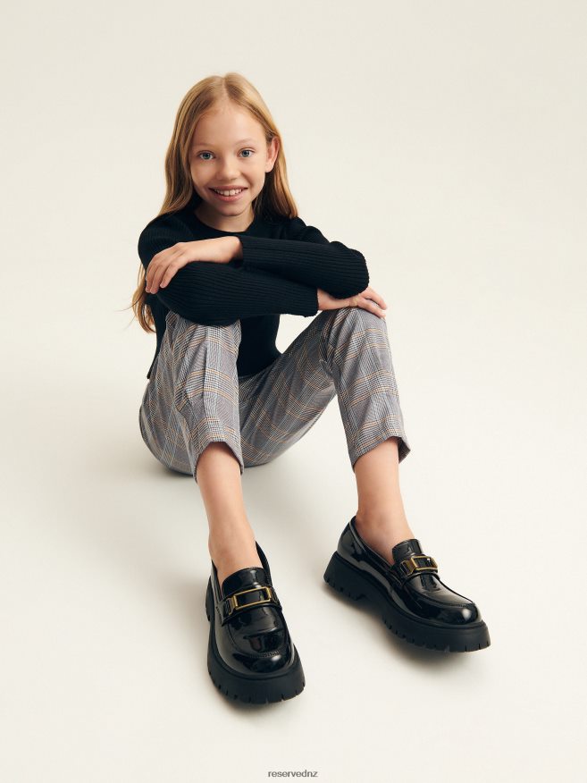 Reserved Girls Check Paperbag Trousers P6H08T1982 Apparel Blue