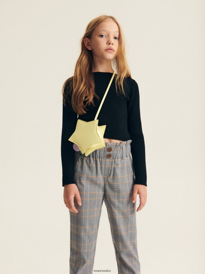 Reserved Girls Check Paperbag Trousers P6H08T1982 Apparel Blue