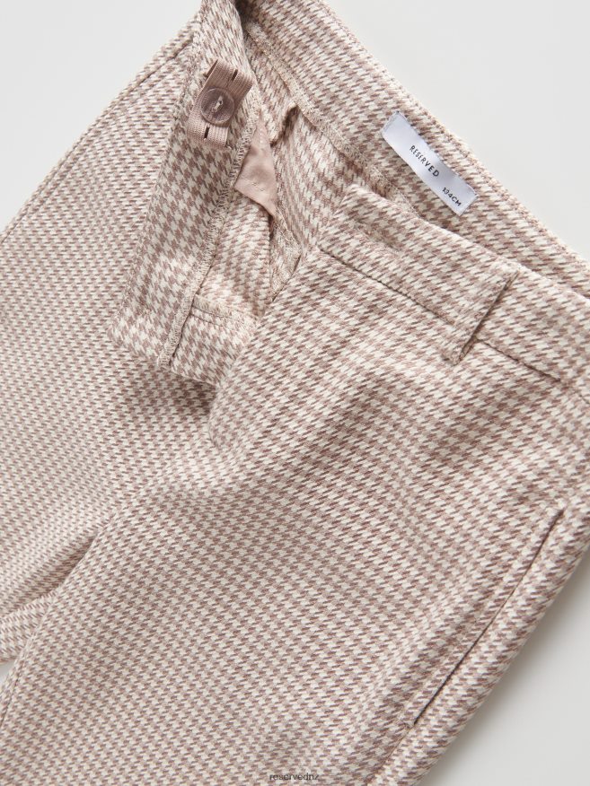 Reserved Girls Check Trousers P6H08T1901 Apparel Coffee