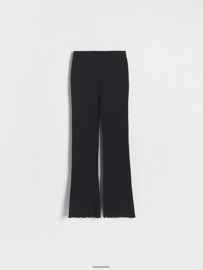 Reserved Girls Cotton Rich Flare Trousers P6H08T1706 Apparel Black