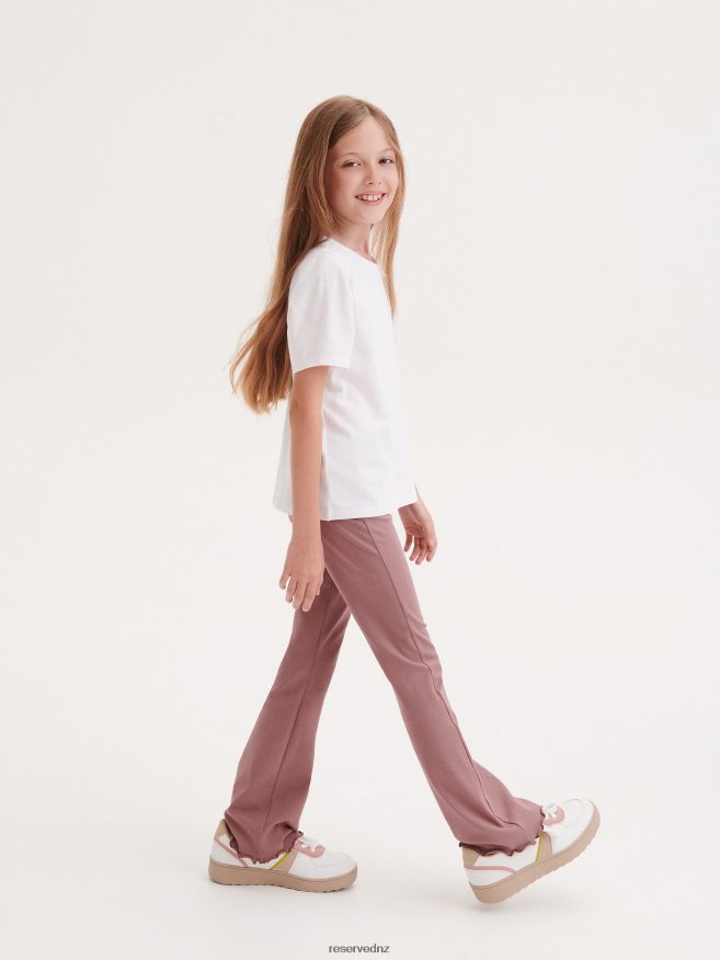 Reserved Girls Cotton Rich Flare Trousers P6H08T1856 Apparel Coffee