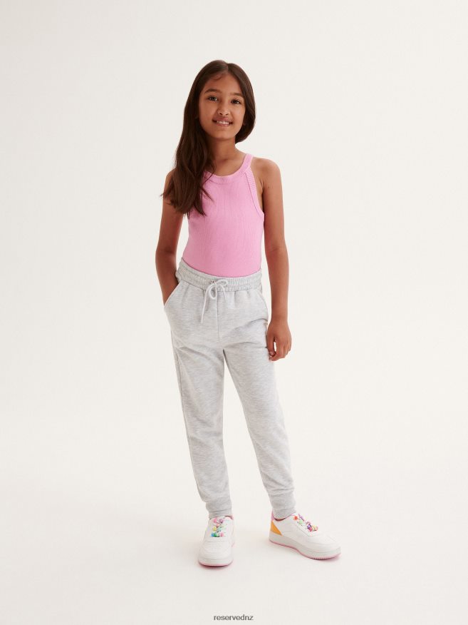 Reserved Girls Cotton Rich Sweatpants P6H08T1889 Apparel Light Grey