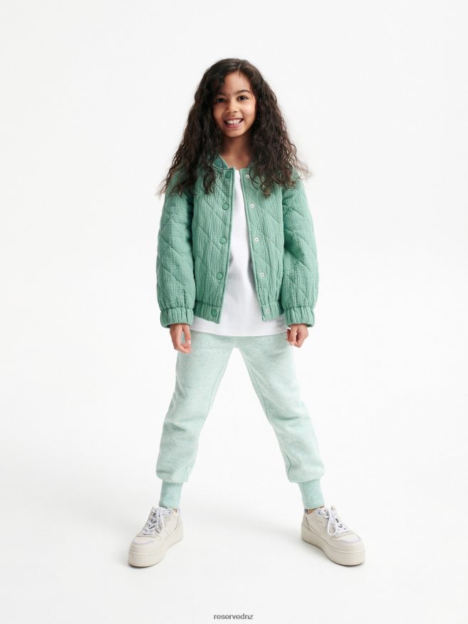 Reserved Girls Cotton Rich Sweatpants P6H08T1985 Apparel Pale Green