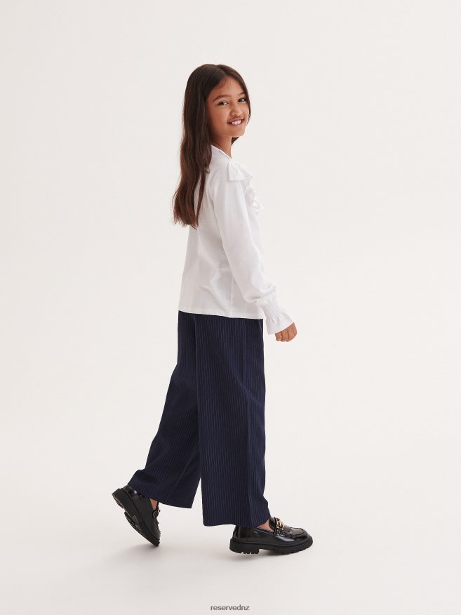 Reserved Girls Elegant Stripe Trousers P6H08T1786 Apparel Navy