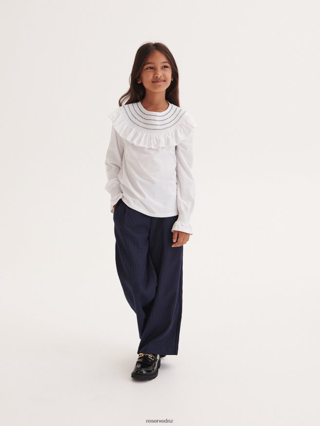 Reserved Girls Elegant Stripe Trousers P6H08T1786 Apparel Navy