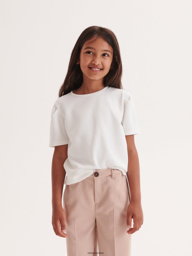 Reserved Girls Elegant Trousers With Pressed Crease P6H08T1853 Apparel Coffee