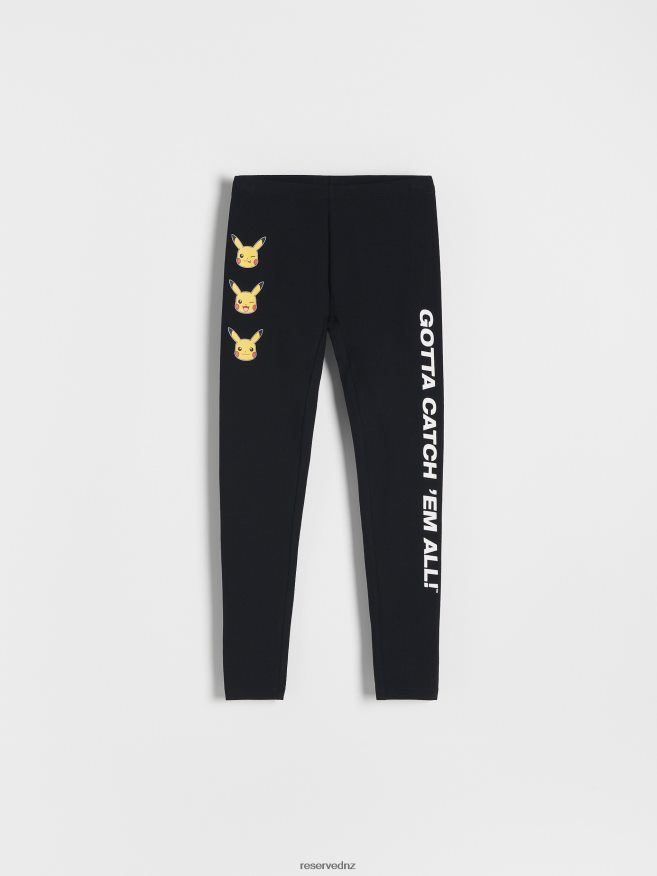 Reserved Girls Pokemon Applique Leggings P6H08T1757 Apparel Black