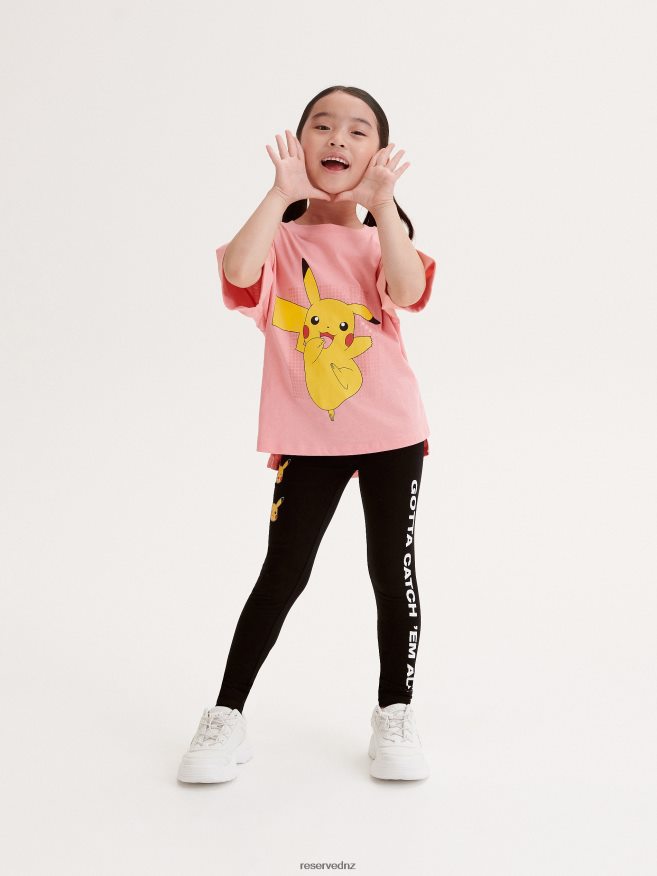 Reserved Girls Pokemon Applique Leggings P6H08T1757 Apparel Black