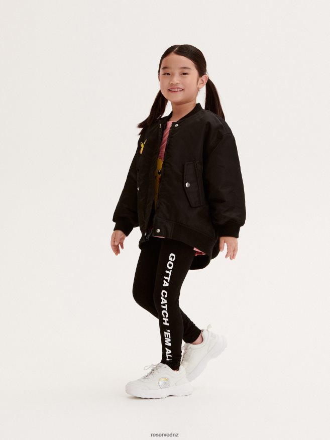 Reserved Girls Pokemon Applique Leggings P6H08T1757 Apparel Black