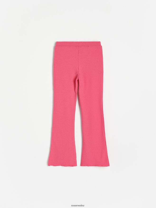 Reserved Girls Rib Knit Flare Trousers P6H08T1974 Apparel Mauve