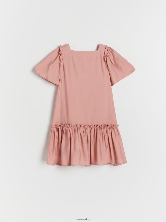 Reserved Girls Dress With Ruffle Hem P6H08T1871 Apparel Peach