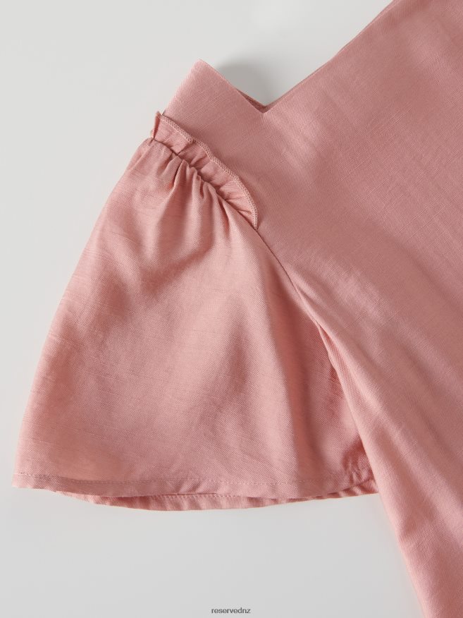 Reserved Girls Dress With Ruffle Hem P6H08T1871 Apparel Peach