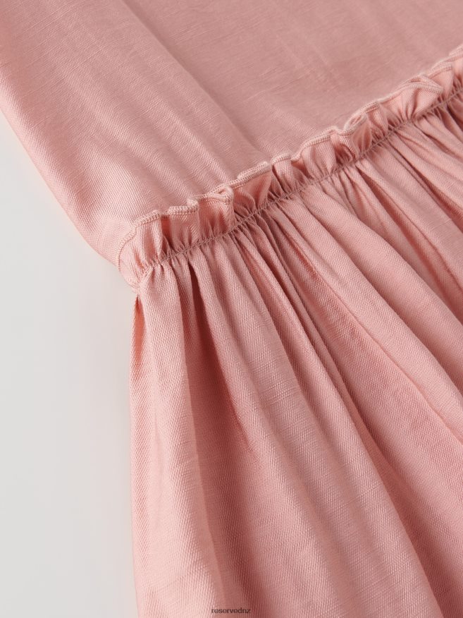 Reserved Girls Dress With Ruffle Hem P6H08T1871 Apparel Peach