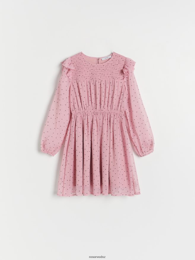 Reserved Girls Fine Pattern Dress P6H08T1818 Apparel Dusty Rose