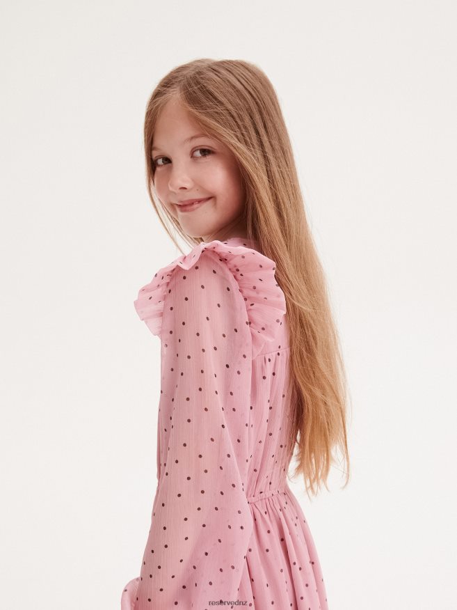 Reserved Girls Fine Pattern Dress P6H08T1937 Apparel Dusty Rose