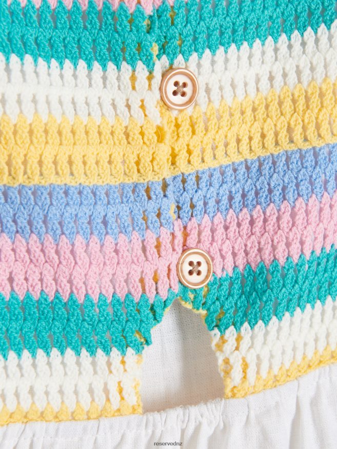 Reserved Girls Linen Rich Dress P6H08T1976 Apparel White