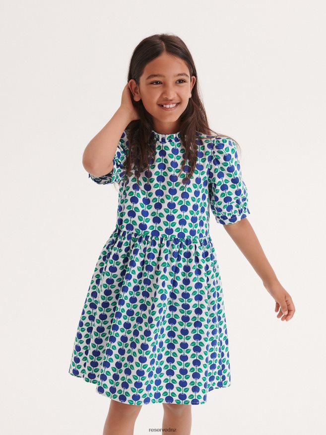 Reserved Girls Patterned Dress P6H08T1713 Apparel Hyacinth