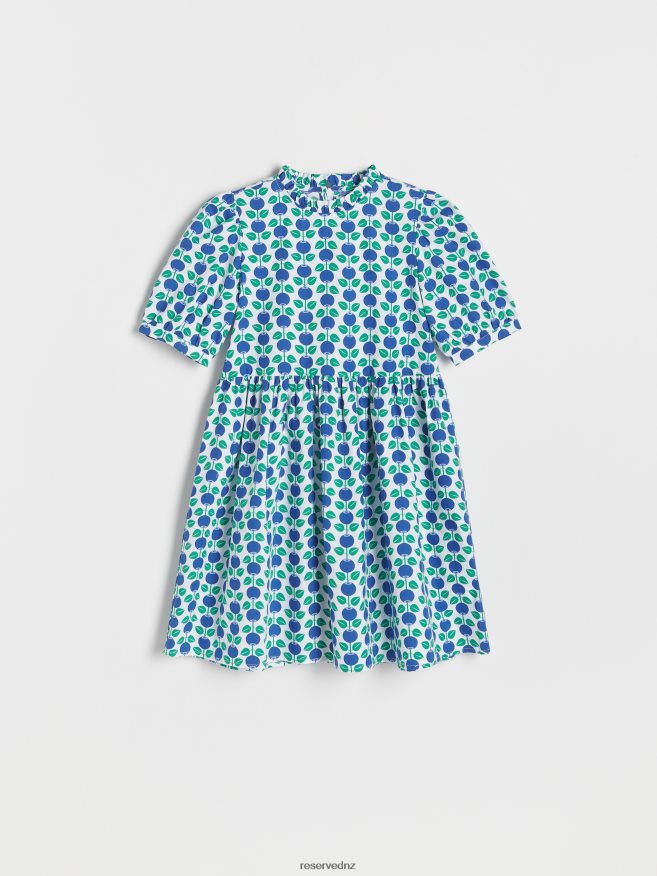 Reserved Girls Patterned Dress P6H08T1713 Apparel Hyacinth