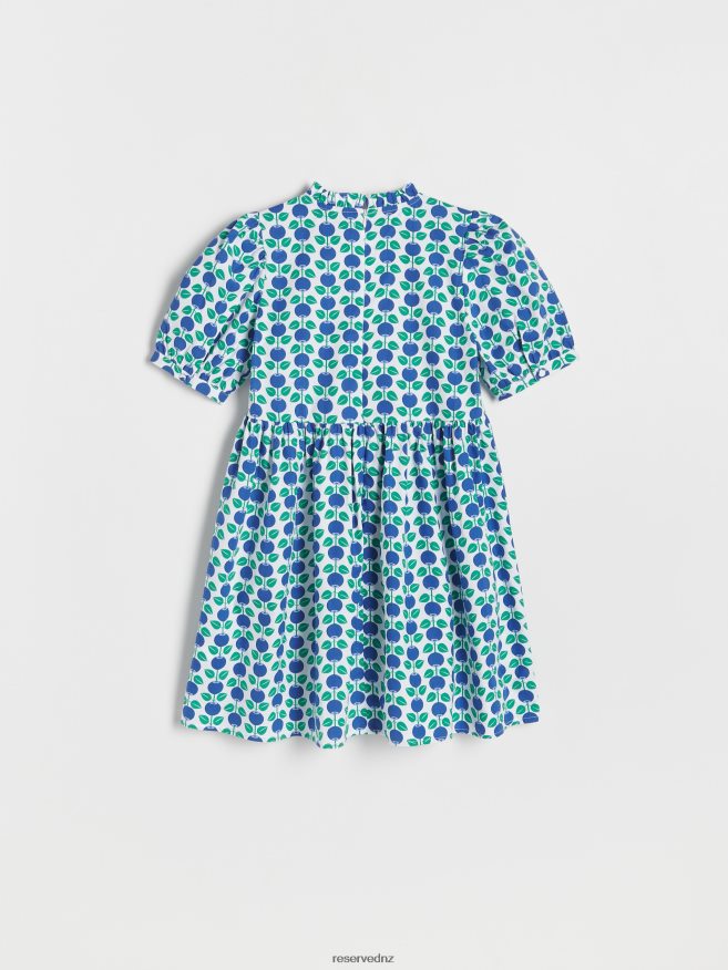 Reserved Girls Patterned Dress P6H08T1713 Apparel Hyacinth