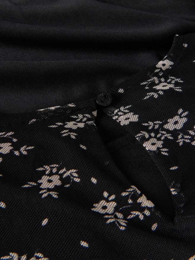 Reserved Girls Patterned Dress P6H08T1887 Apparel Black