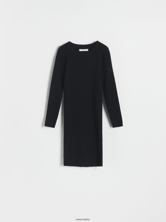 Reserved Girls Viscose Blend Jersey Dress P6H08T1710 Apparel Black